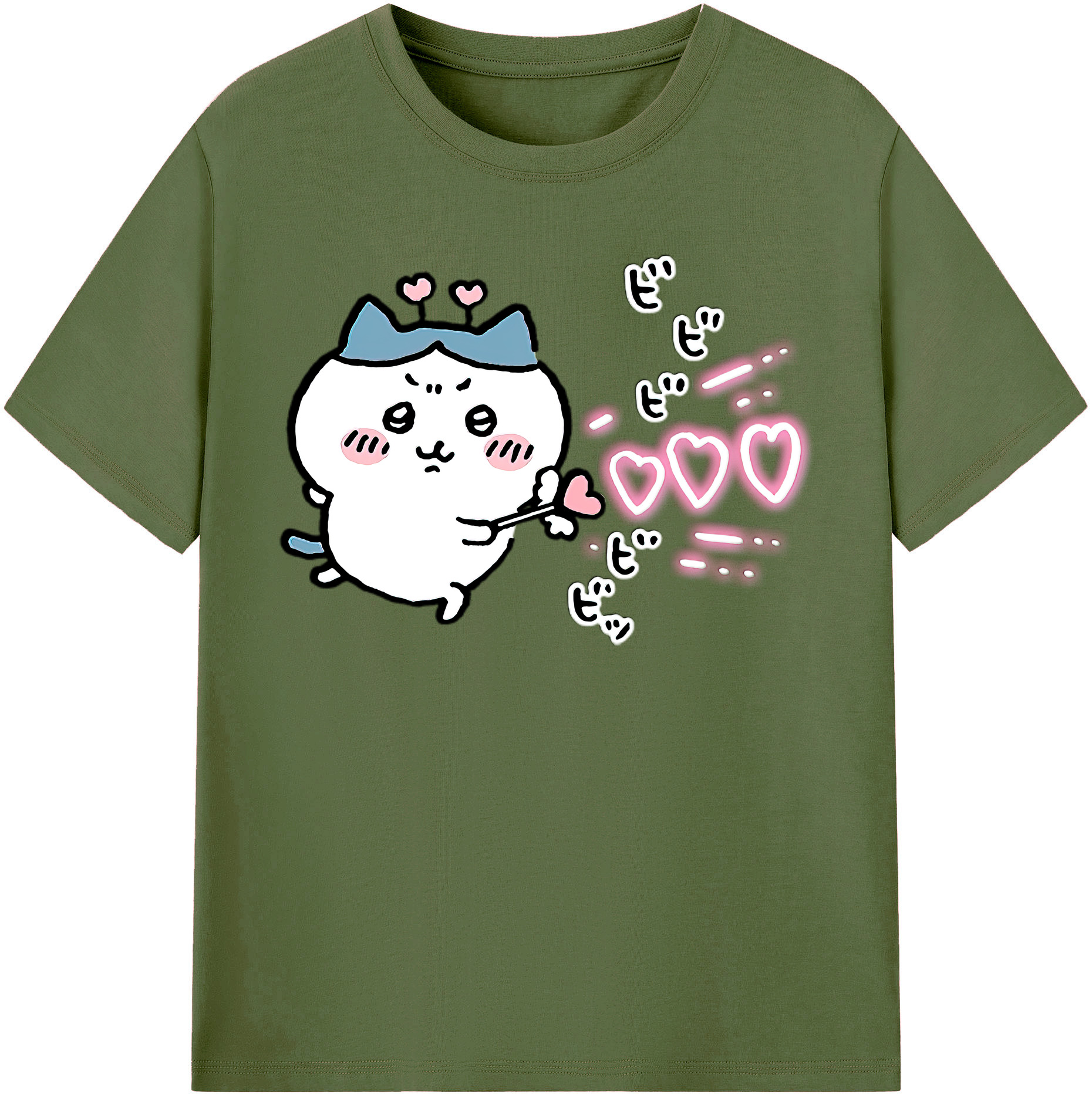 （画像用） ちいかわ ハチワレ Chii-kawa hachiware 綿100％半袖Tシャツ（フロントプリント）